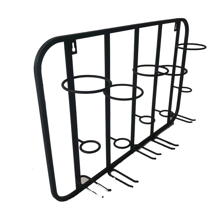 Wine Bottle Holder Simple Design Wall Mounted Wine Rack with Glass Holder for Home Decoration