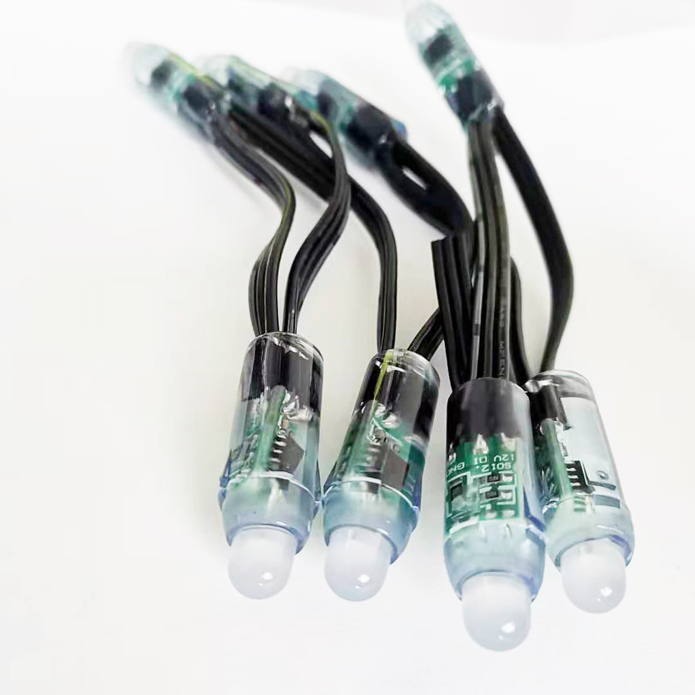 WS2811 программируемый 12 мм RGB Мечта Цвет Светодиодный модуль свет led pixel string DC12V/5V вход 50 шт/шнур для декоративного освещения