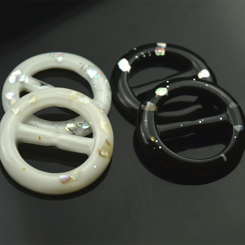 High quality new creative garment round black adjustable plating resin buckles