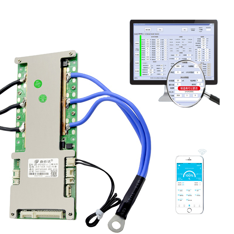 Система управления аккумулятором JBD 6S-21S Lifepo4/ion BMS 8S 9S 10S 12S 13S 14S 15S 20S 16S 48V 60V 80A 100A 120A 150A 200A smart Bms