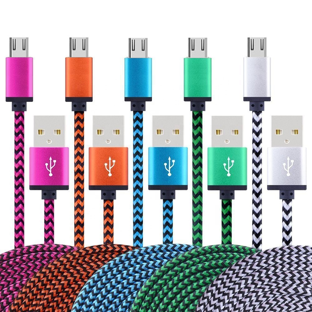 Горячая Распродажа 1 м 100% нейлоновый плетеный кабель Micro USB из алюминиевого сплава для передачи данных Android зарядка