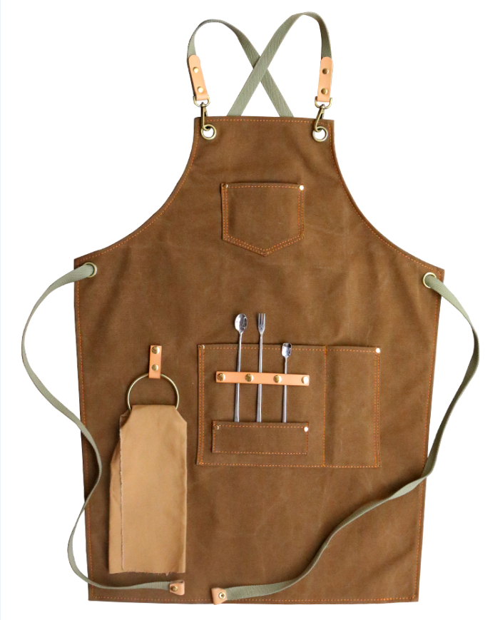 Fashion Chef Jackets Uniform Coats Hotel Mandiles Leather Full Length Bib Barista Barber Delantales Garden Hairdressing Cartoon