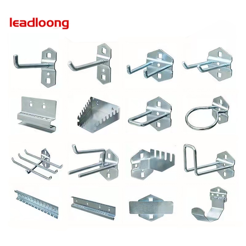 LEADLOONG- Metal Pegboard Hooks | Pegs Board Organizer Assortment Kit Peg Locks Garage Work Shop Storage Hanging Applications