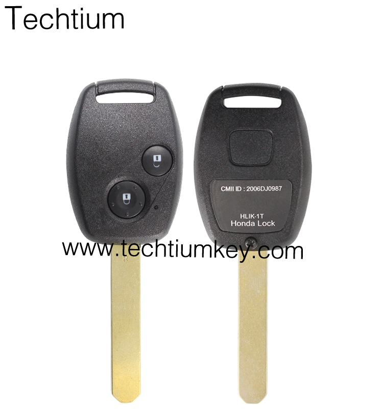 Пластиковые 2 кнопки с электронным 46 чипом FCC HLIK-1T 313,8 МГц для Honda Accord 2008 - 2015 автомобильный год дистанционного ключа с логотипом