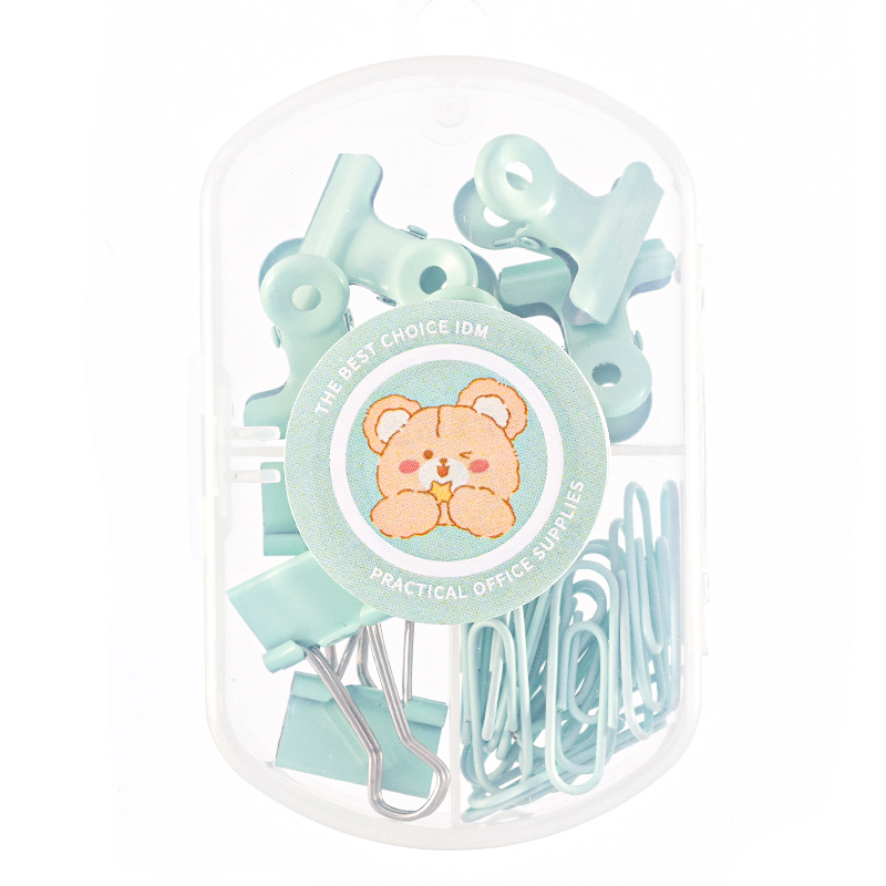 Macaron Color Office Boxed Paper Clip Ticket Clip Student Ledger Stationery Dovetail Cute Paper Clip