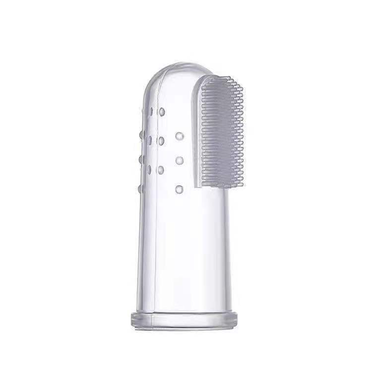 The use of advanced technology baby toothbrush to help children clean the mouth Transparent finger toothbrush safe material toot