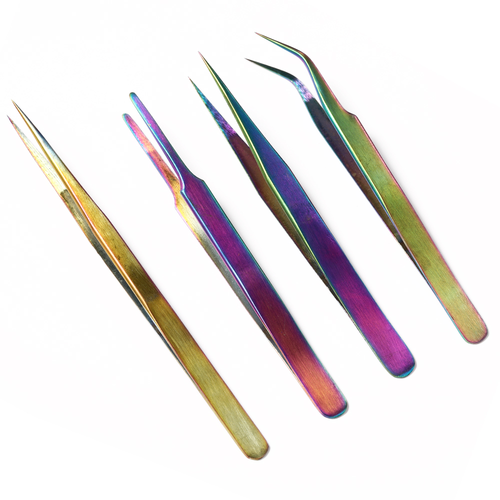 Hot Selling Professional Gradient Color Tweezers Durable Nail Tools Nail Art Tweezers for Manicure