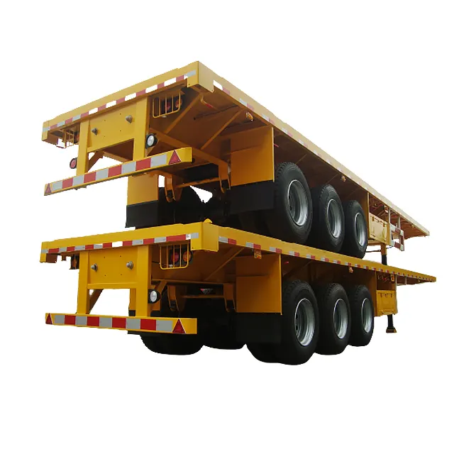 Vehicle Master 80Ton Container transport flatbed semi trailer 3 axles 4 axles 40 ft flatbed semi trailer
