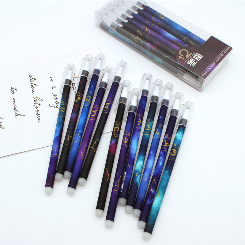 2021 Twelve Constellation Erasable Gel Pens 0.5mm erasable gel pen set