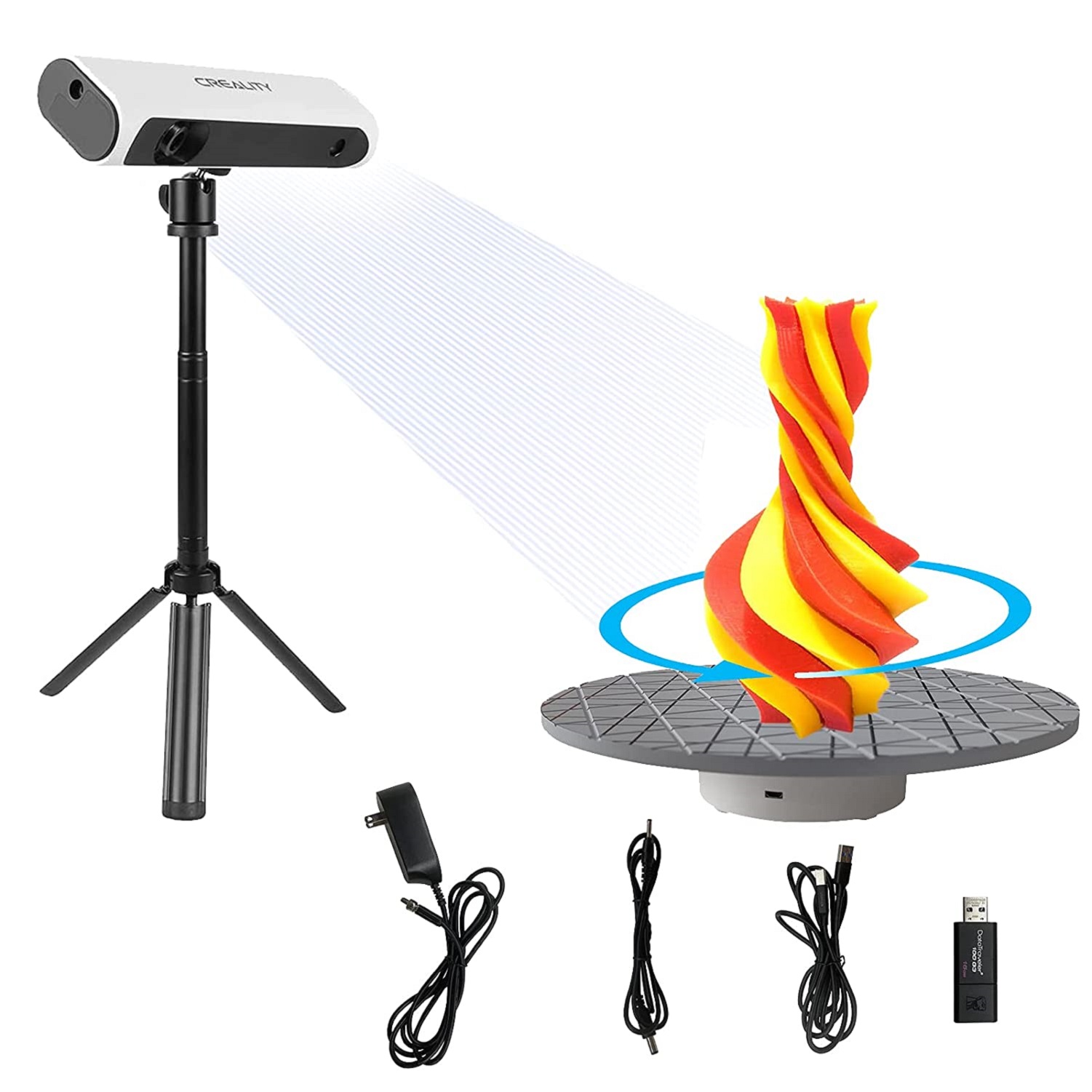 Creality CR-Scan01 3D Scanner Kit Seamless Scanning Equipped with 360-Degree Turntable Accuracy of 0.1mm