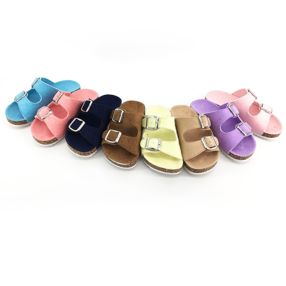 2021 Factory Custom Low Price Cork slides towel slippers for ladies and women and girls