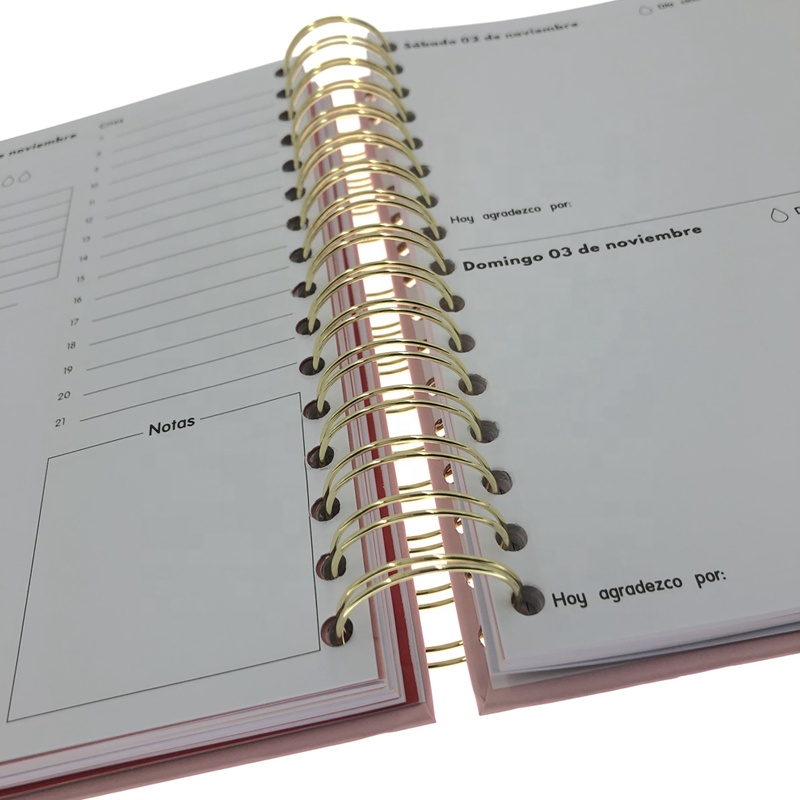 Custom Printing 2022 Hardcover A5 Spiral Paper Note Book Diary Journal Agenda Weekly Monthly Organizer Planner Notebook