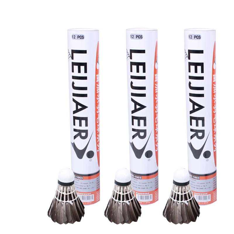 2021 New Arrival 12pcs Super Durable Black Goose Feather Badminton Shuttlecock