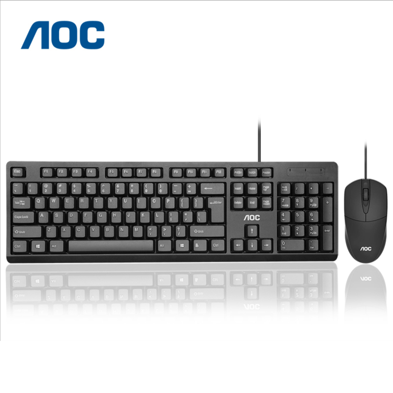 AOC KM160 по Заводской Цене Проводная клавиатура Проводная мышь usb офисная мышь и клавиатура комбо