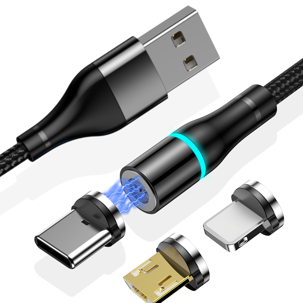 2020 новый дизайн 1 м 3.3ft & 6.6ft Магнитный usb-кабель для зарядки USB кабель с нейлоновой оплеткой 3A Магнитный зарядный кабель