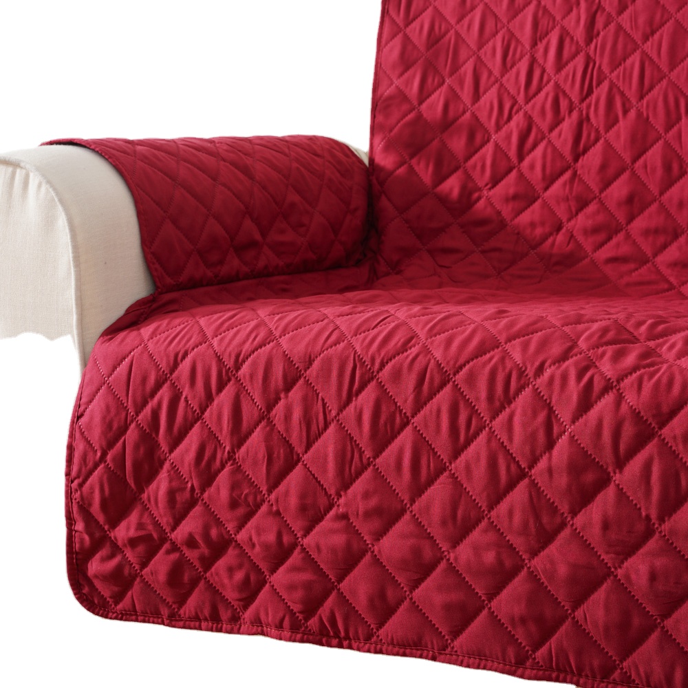 Custom 3 Layers Comfortable Sofa Cover Waterproof Quilted Custom Color Home Sofa Cover for Loveseat Chair Pet
