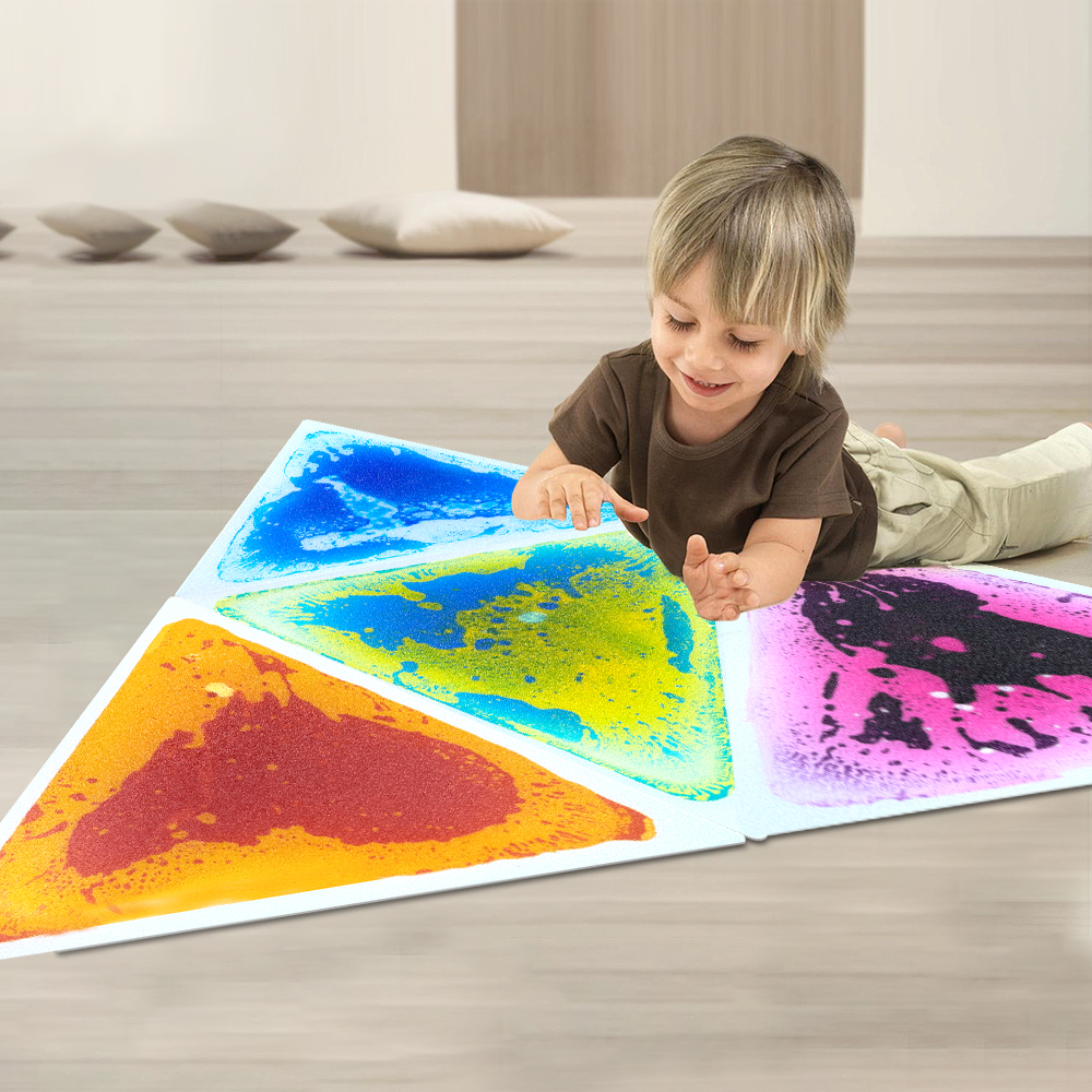38/50CM 4 PC Hot Sales Preschool Sensory Floor Balancing Toy School Decoration Sensory Liquid Tile Mats For Montessori Toy