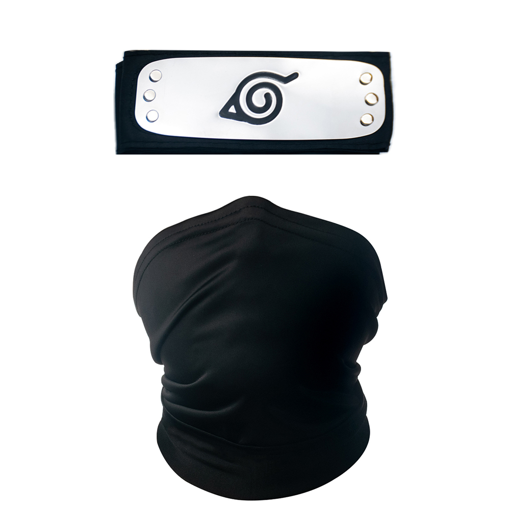 Japanese Anime Naruto Kakashi Face Shield Turban Headband Accessory For Party Cosplay