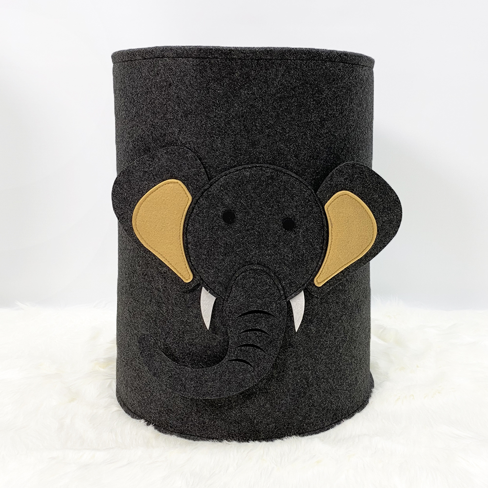 Upin felt laundry storage basket toys Clothes felt lion Elephant cartoon animal basket for baby