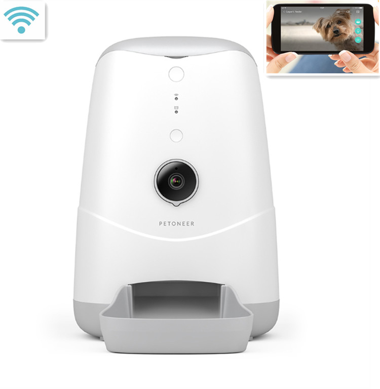 4L Dog cat automatic smart pet feeder with camera mobile App remote control microchip pet feeder