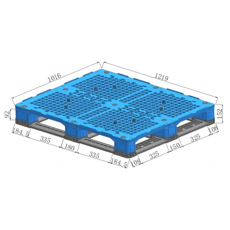 Manufacturer Heavy Duty Hdpe Euro Stackable Steel Reinforcement Industrial 48x40 Plastic Pallets for Warehouse Storage