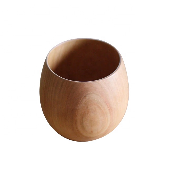 Single Reusable Japanese Style Natural Drinking Juice Sake Wooden Milk Coffee Tea cup