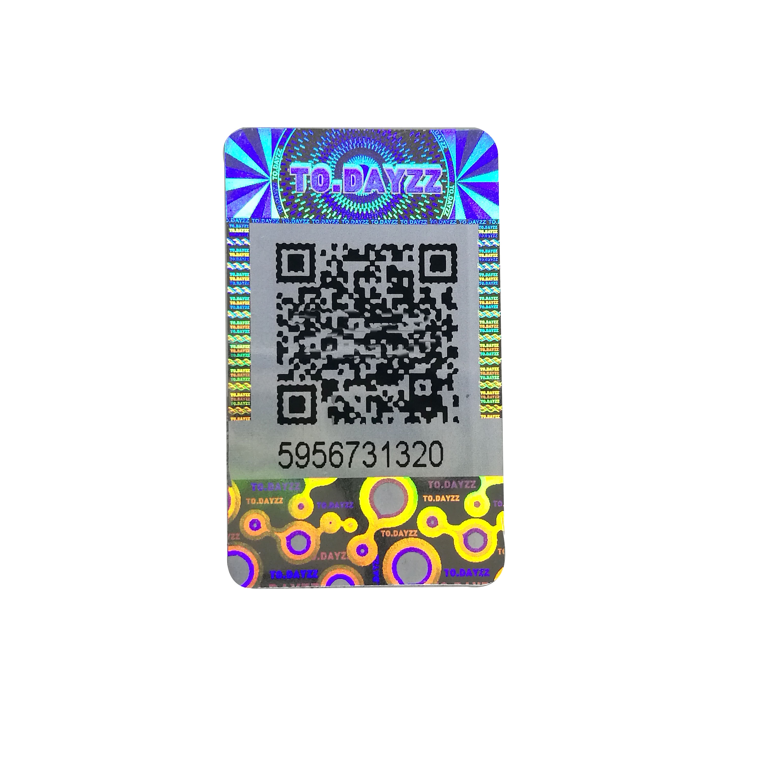 Специальные безопасные 3D голограммные этикетки QR-кода с печатным номером штрих-кода