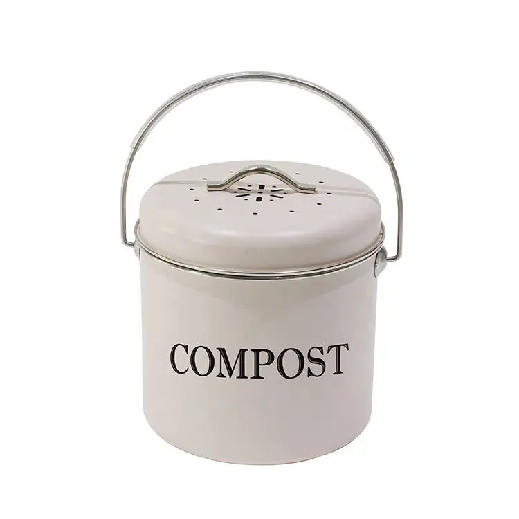 1 Gallon Indoor Compost Bin with Charcoal Filter for Kitchen Counter