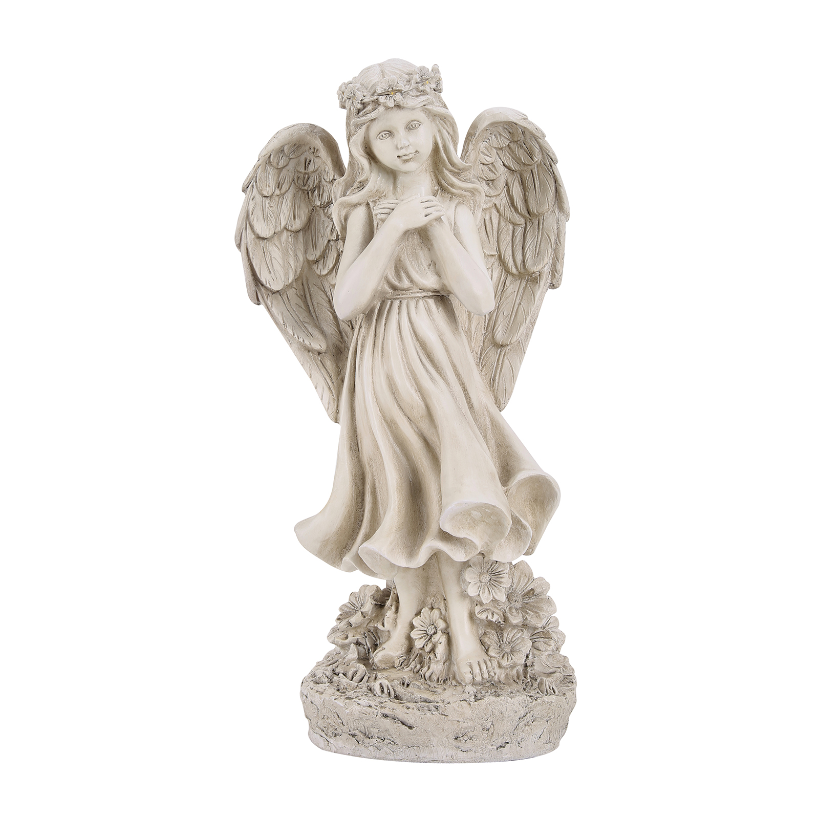 Light Up Angel Figurines and Statues Feature Battery with Powered Led Lights Timer Polyresin for Gift