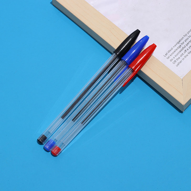 2023 Wholesale Stock Ballpoint Pen Office Stationery 1.0 Bullet Plastic Simple Ball Pen For Student