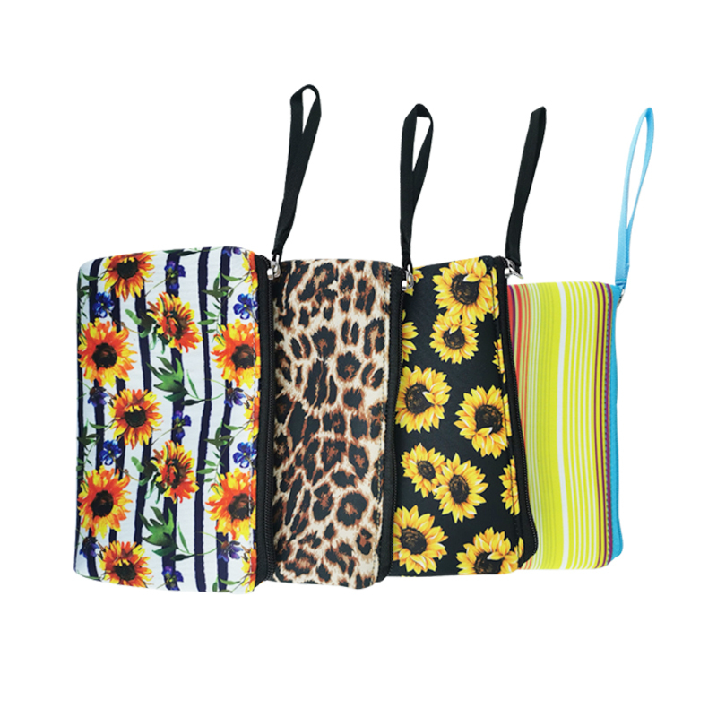 Portable Custom Design Cosmetic Bag Handbags Coin Purse Neoprene Small Wallets Pouch Bag Zip Pouch for Face Cover