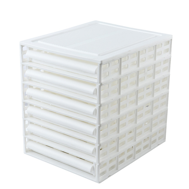 Foldable clothes boards drawer type multi layered clothes wardrobe cloth storage box plastic lazy folding clothes board