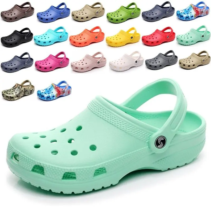 Pure color Eva summer Thick outsole garden classic slide increasing fashion slides clog shoes for women