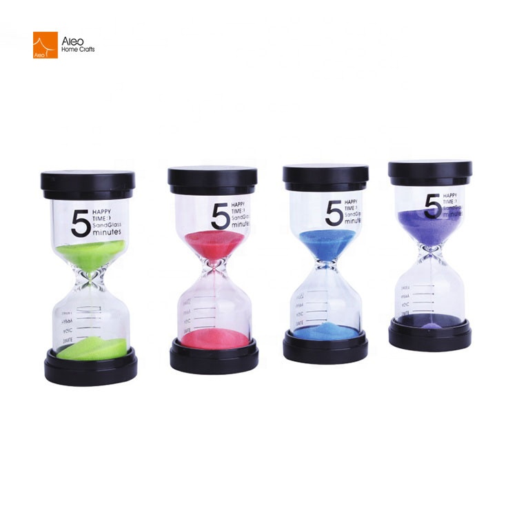 2020 Popular Black ABS lid Multicolor Hourglass 30 Second 1/2/3/5/10/15/30 Minute Sand Timer Plastic Hourglass
