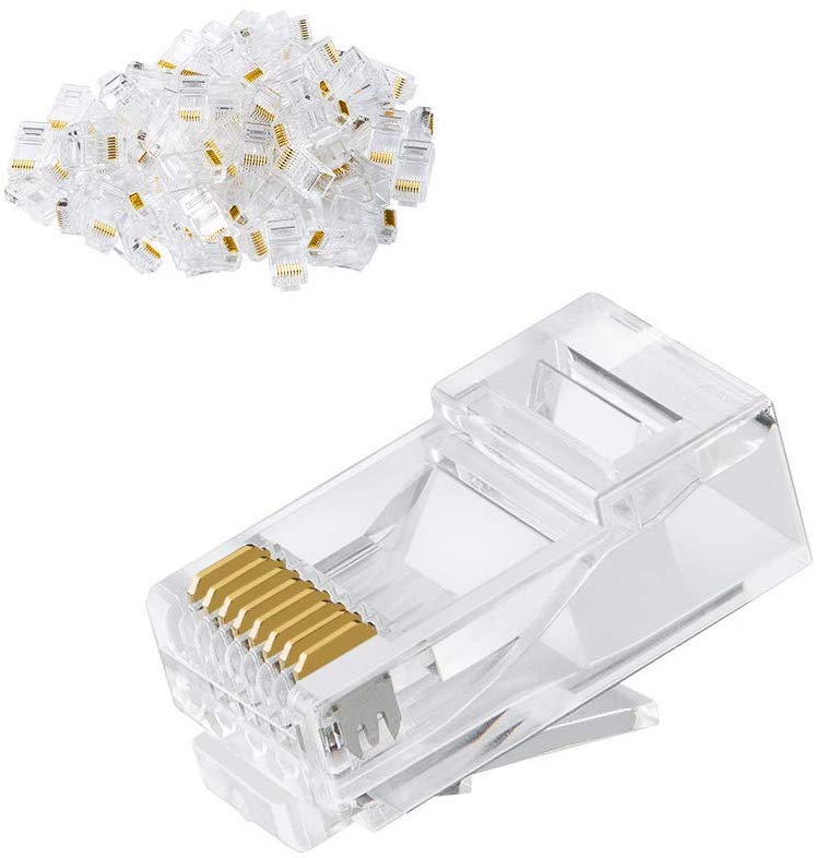 CableCreation 50-Pack Ethernet Cable Crimp Connectors UTP Network PlPlug, Cat6 / Cat5e RJ45 Connector