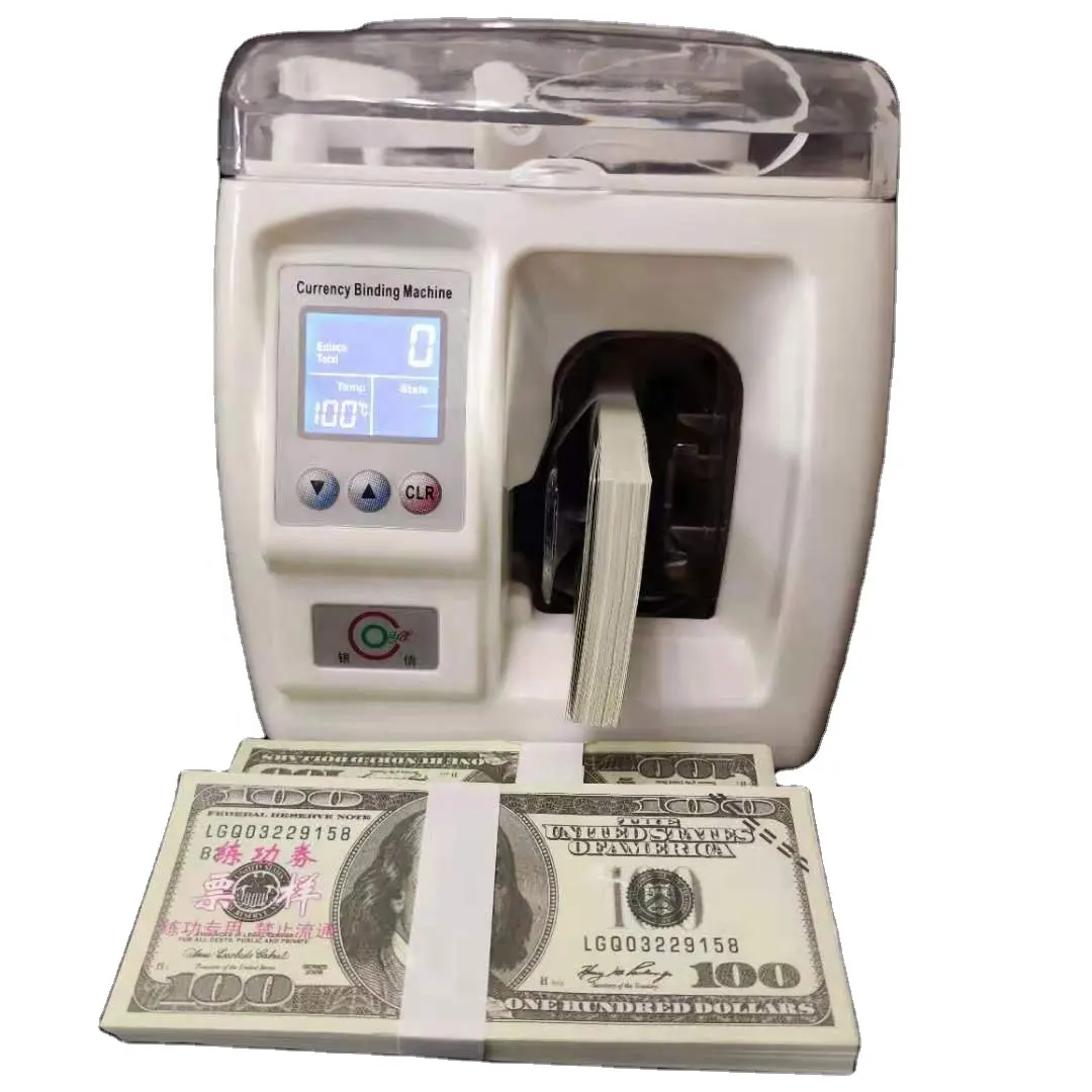 Intelligent money/currency/banknote 30mm paper roll automatic banding strapping machine