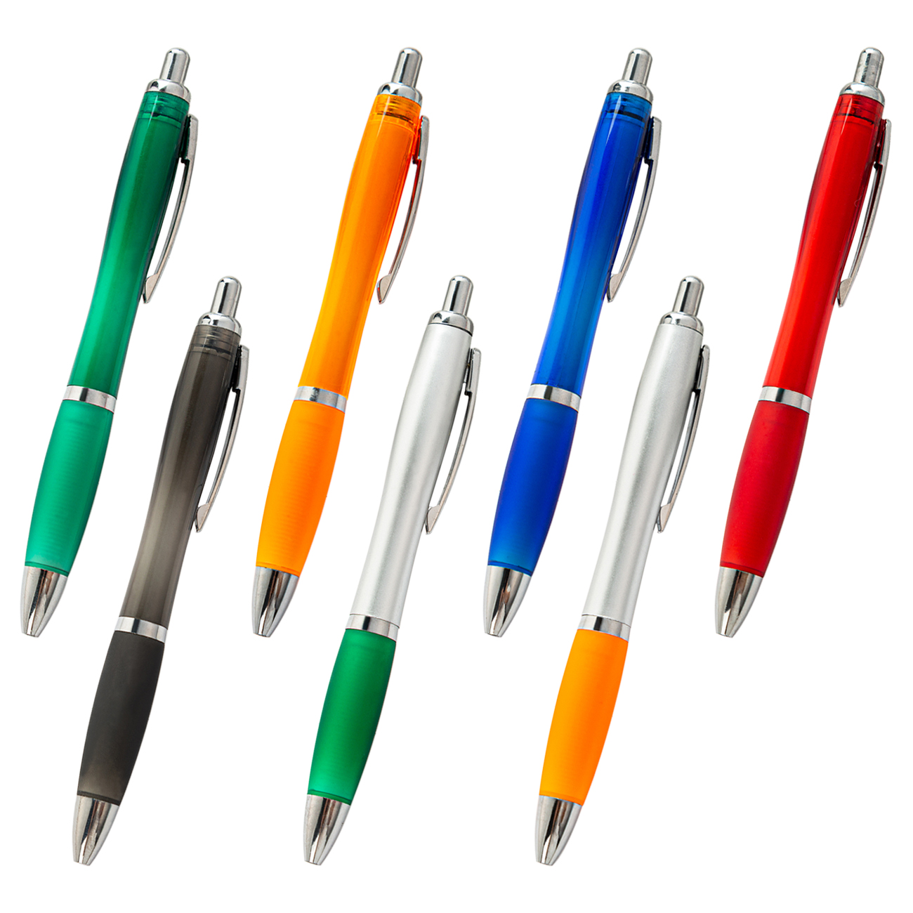Wholesale silver rod colored rod matte rod gourd pen plastic advertising ballpoint pen with custom LOGO