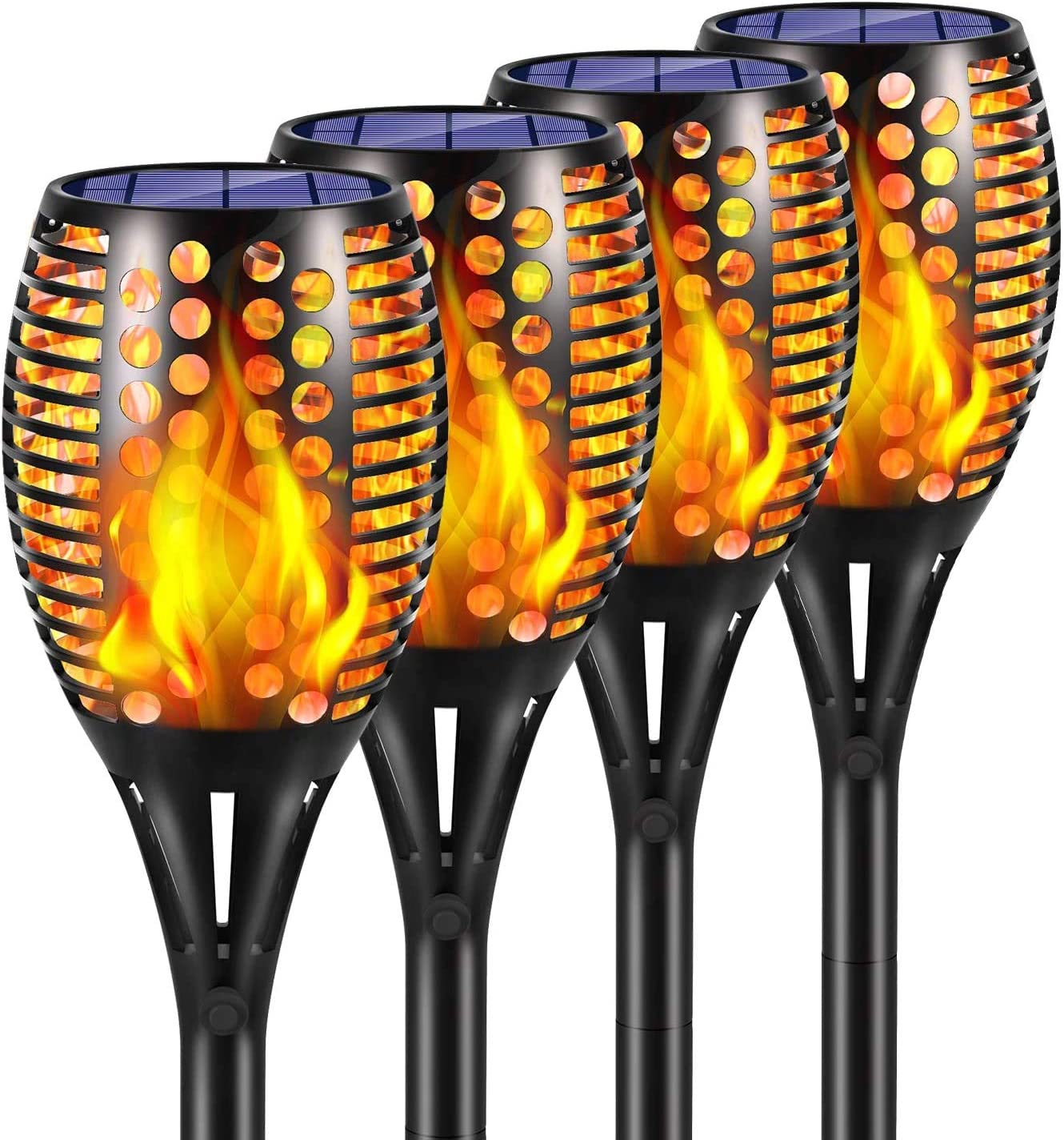 Solar Lights Outdoor, Waterproof Flickering Flames Solar Torch Lights
