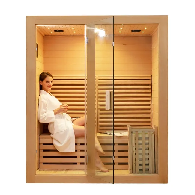 Best Selling Hemlock/Red Cedar Steam Sauna Room For 1 Person Size