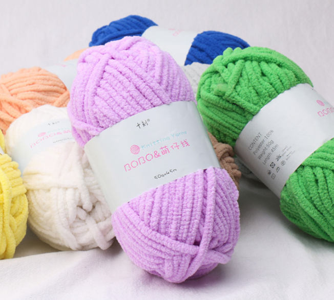 Charmkey Wholesale Baby Blanket 100% Polyester Chunky Chenille Fancy Yarn for Hand Knitting