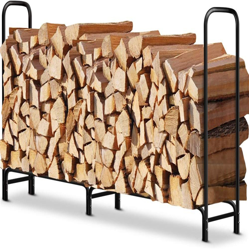 Heavy Duty Steel 4 Foot Firewood Log Rack Durable Log Holder Fire Wood Pile Racks For Fireplace Patio Outdoor