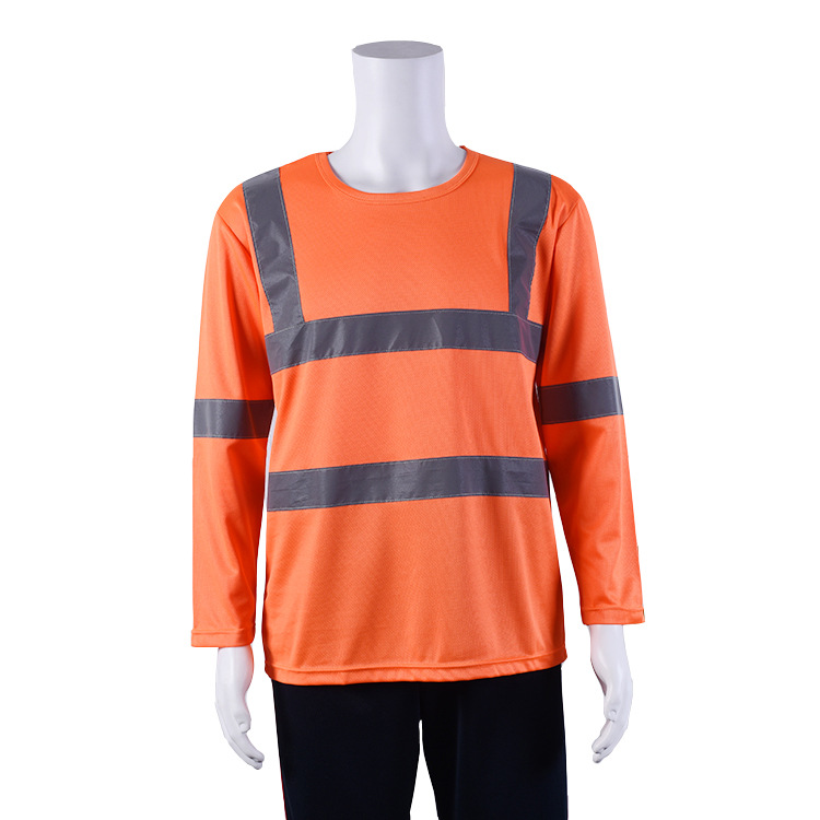 Рабочая одежда на заказ Hi-vis из 100% полиэстера, униформа охранной компании, светоотражающая футболка унисекс с длинным рукавом