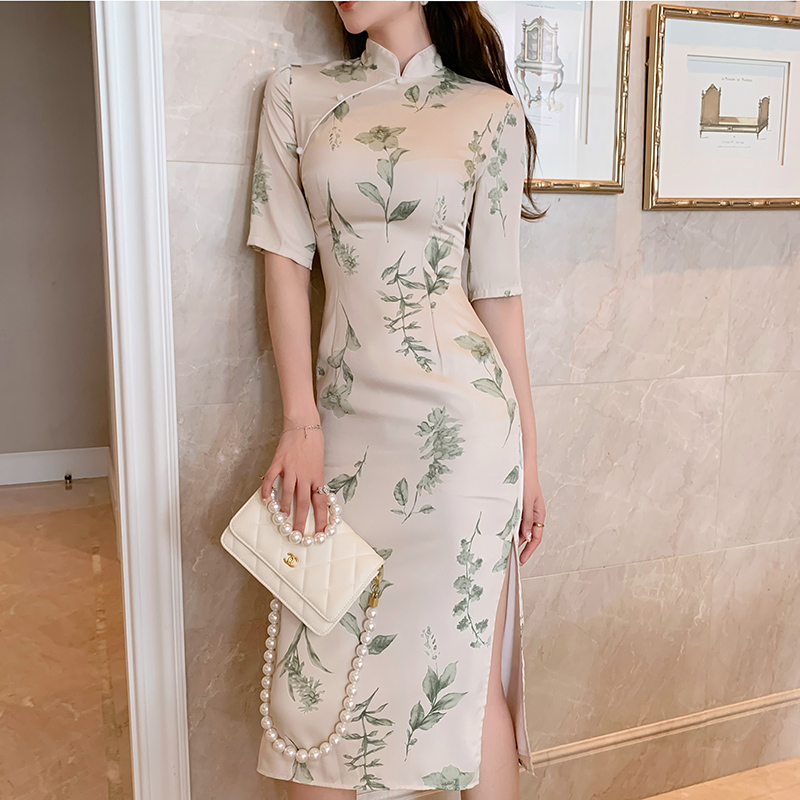 В китайском стиле старины шелк тонкая линия облегающее платье cheongsam qipao повседневные платья женские элегантные платья для выпускного бала