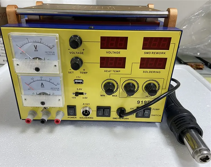 Высокое качество Мобильный телефон сенсорный экран Сепаратор машина 919D 5 в 1 Автоматический пистолет горячего воздуха и smd пайки