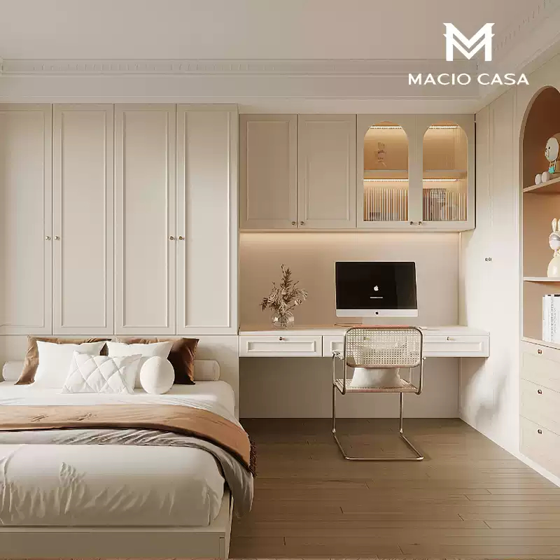 New Arrival Household Combination Storage Wardrobe Cream Style Simple Assembling Bedroom Storage Cabinet