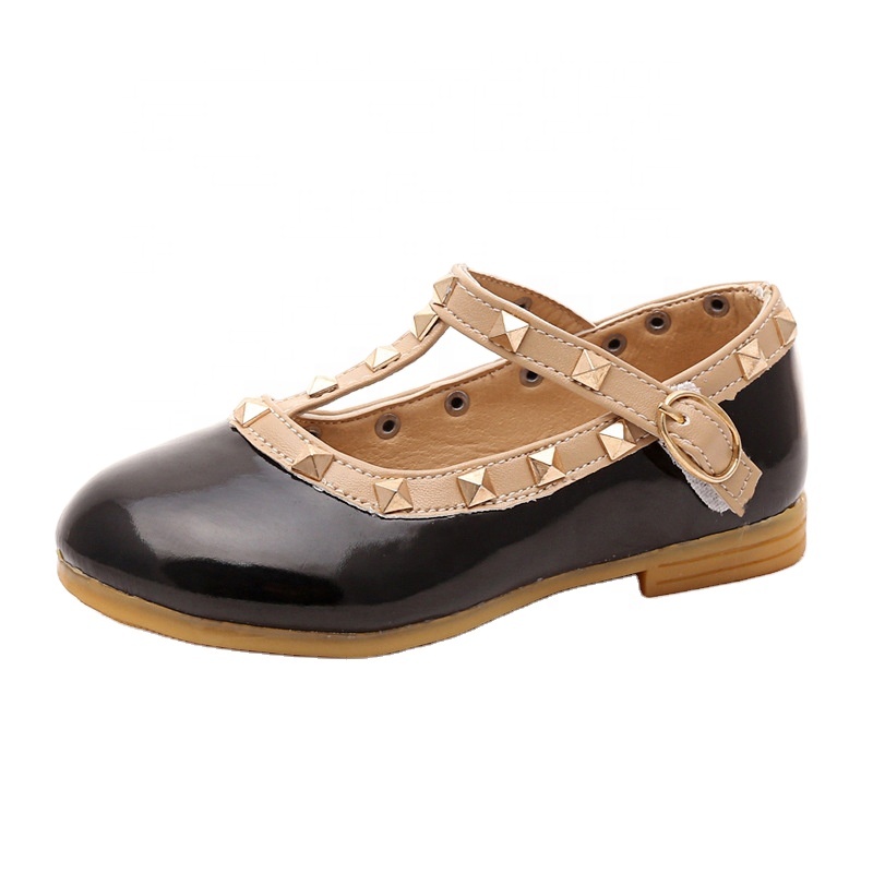 2021 spring and autumn children's sandals princess single dance activities girls rivet leather dance shoes