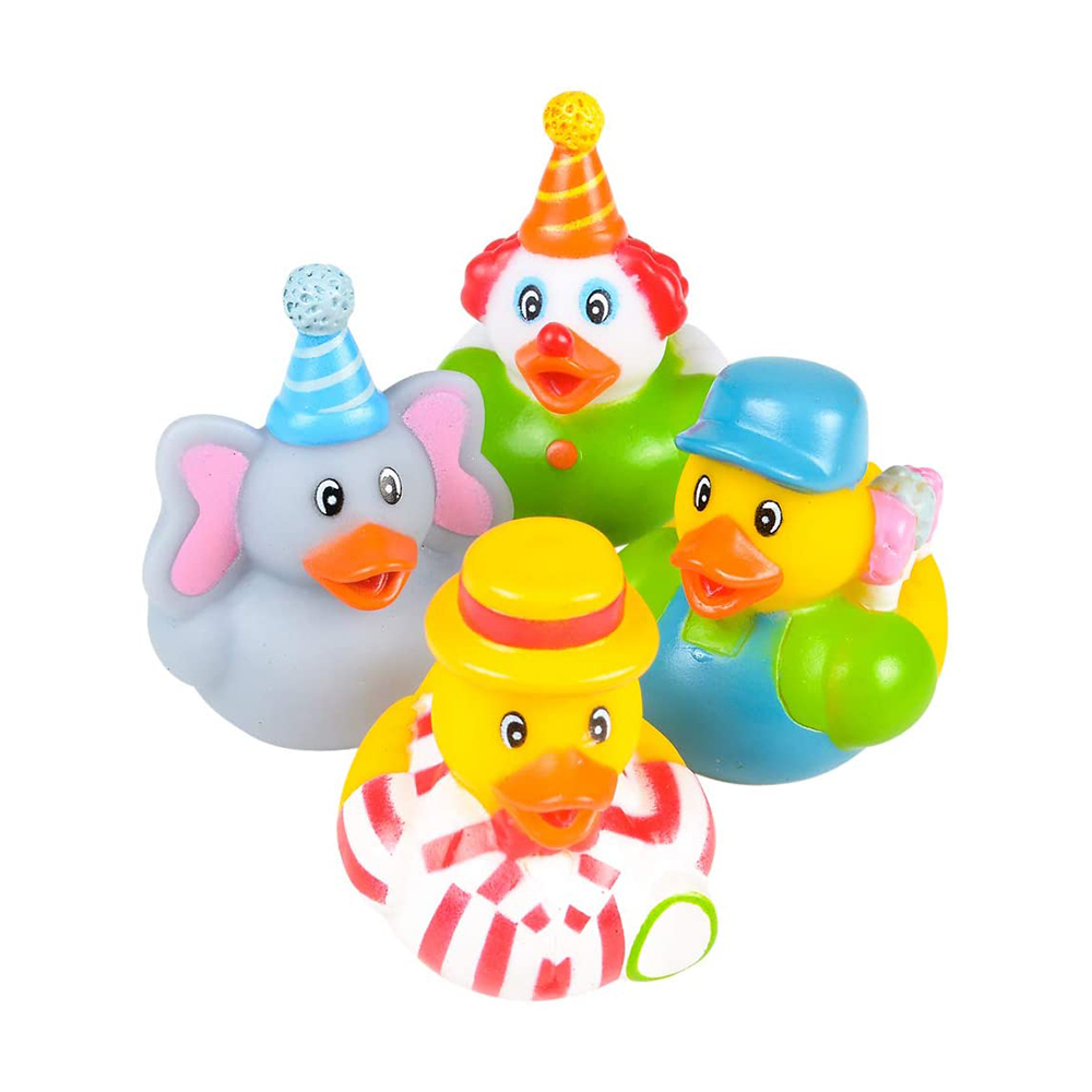 China Supplier Supermarket Bulk Eco Friendly Christmas Rubber Animal Duck Bath Toys Set for Kid Gift