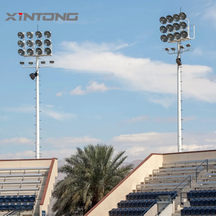 XINTONG 15M-45M высокая мачта Цена Подъема 300w 500w 800w 1000w лестничный столб со светодиодной солнечной лампой