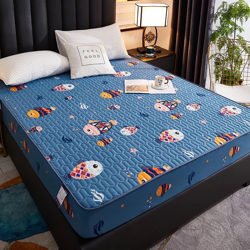 Custom print cute cartoon Waterproof Diaphragmatic crib baby quilted Mattress Protector cover OEM