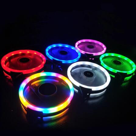 Бесшумный вентилятор с RGB-светодиодами, 120 мм, 12 см, 12 В постоянного тока, 3 контакта, 4 контакта